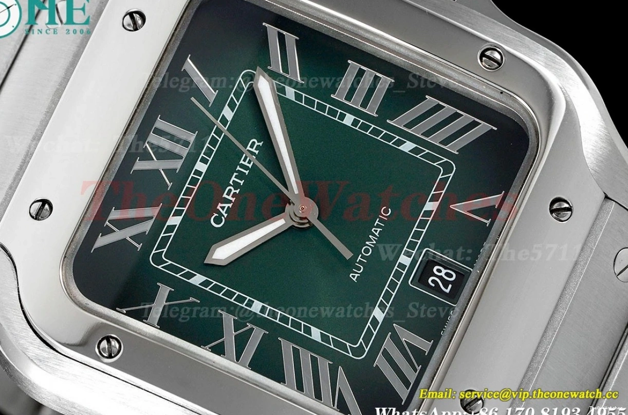 SS SS Santos Cartier XL 40mm MY9015 AF Green De Dial 0522
